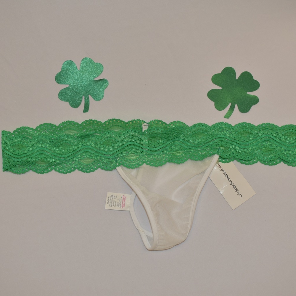 Wicked Weasel "Irish Luck" Thong and Matching Shamrock Pasties - NWT Ultra Rare